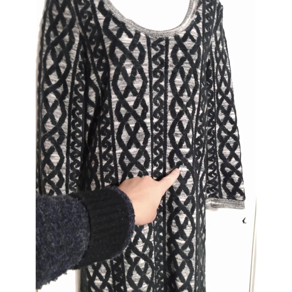 Anthropologie MOTH black lattice sweater dress M - Picture 3 of 15